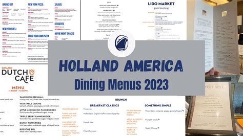 Holland America Menus 2023 · Prof Cruise Ship Tour Cruise Vacation