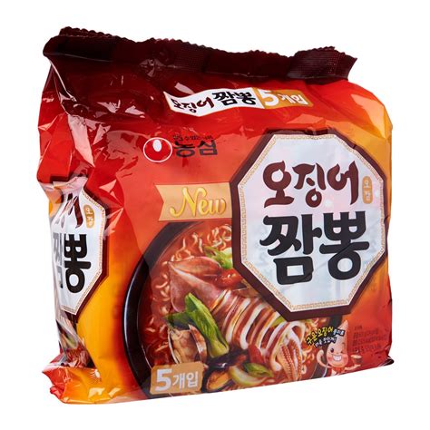 Nongshim Korean Champong Spicy Squid Seafood Instant Ramen Noodles 5s