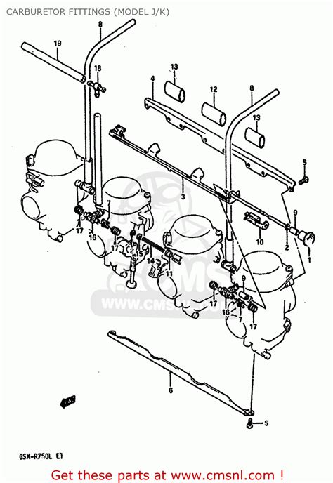 Suzuki GSXR750 1988 J E04 E15 E18 E25 E34 E75 E76 E79 CARBURETOR