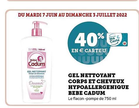 Promo Gel Nettoyant Corps Et Cheveux Hypoallerg Nique B B Cadum Chez