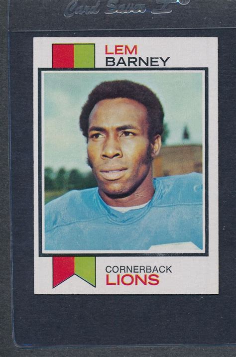 1973 Topps 370 Lem Barney Lions NM 1945 EBay