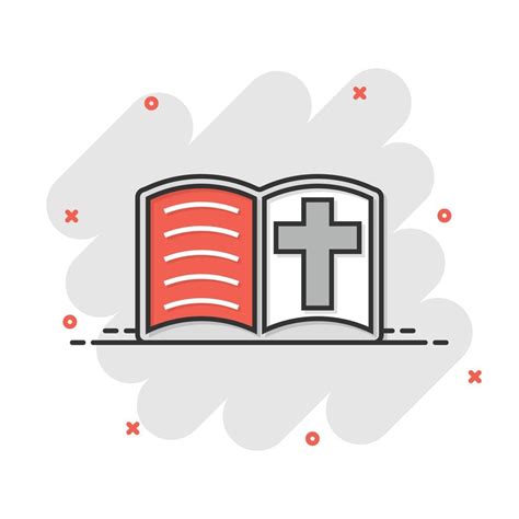 icono de libro de la biblia en estilo cómico ilustración de vector de