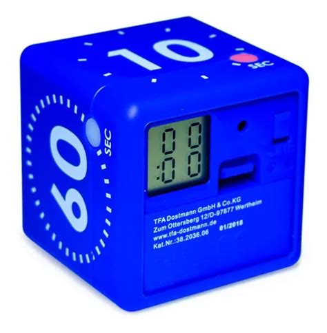 Timer Digital Temporizador Alemão Tfa Cubo Alarme Azul