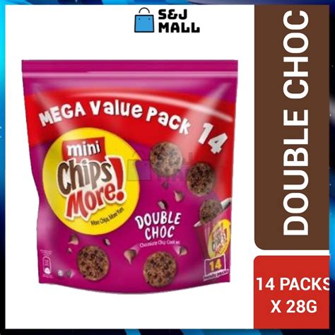 Mini ChipsMore Double Choc Chocolate Chip Cookies Mega Value Pack 14 X