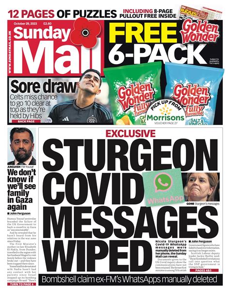 Sunday Mail Front Page 3rd Of December 2023 Tomorrows Papers Today