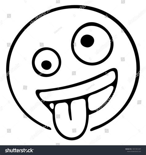 Zany Face Emoji Face Big Grin Stock Vector (Royalty Free) 1451951297 ...