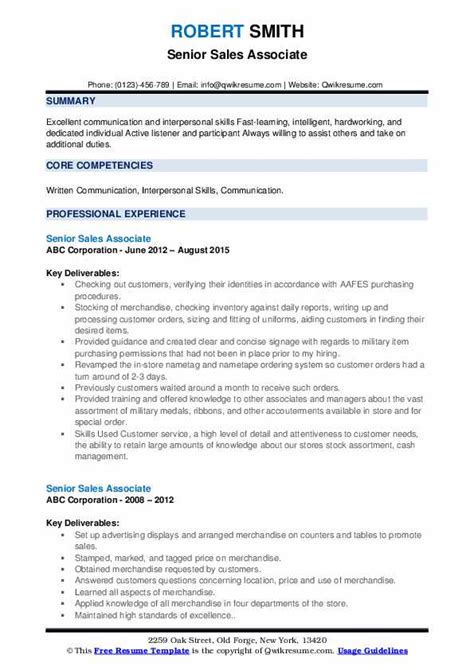 Basic Sales Associate Resume