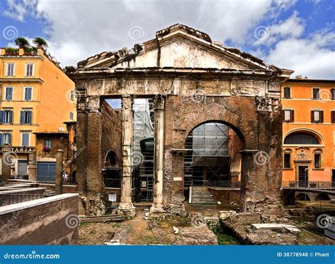 Portico D Ottavia Rome Italy Stock Photo Image Of Architecture