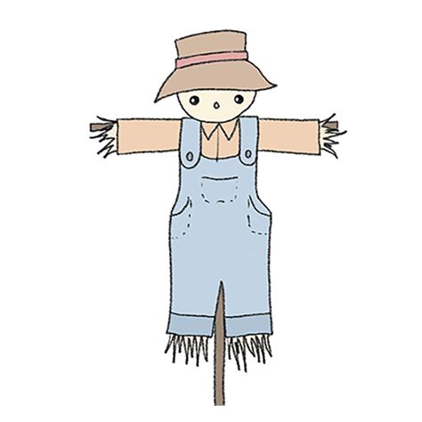 How to Draw a Scarecrow - Easy Drawing Tutorial For Kids