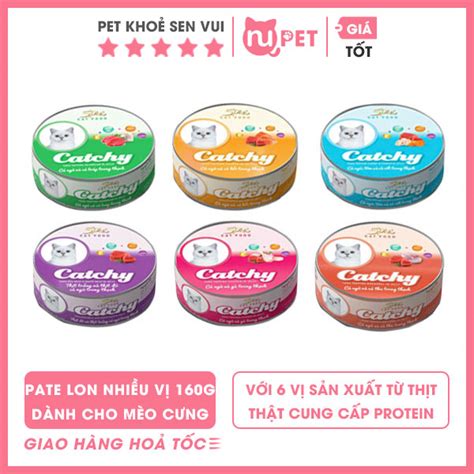 Pate lon 5Plus Catchy cho mèo 160gram nhiều vị thơm ngon