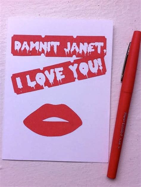 Dammit Janet Rocky Horror Picture Show Valentine Greeting Card