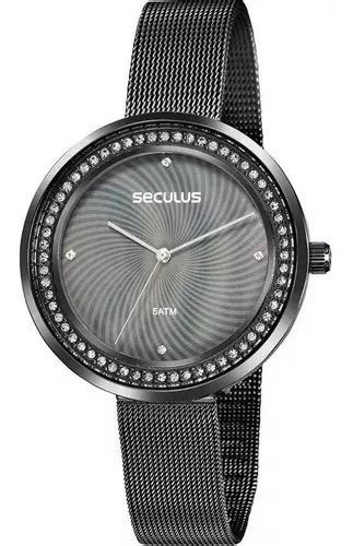 Reloj Seculus 13034lpsvhs4 Para Mujer Color De La Correa Negro Color