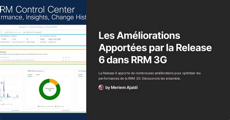 Les Am Liorations Apport Es Par La Release Dans Rrm G