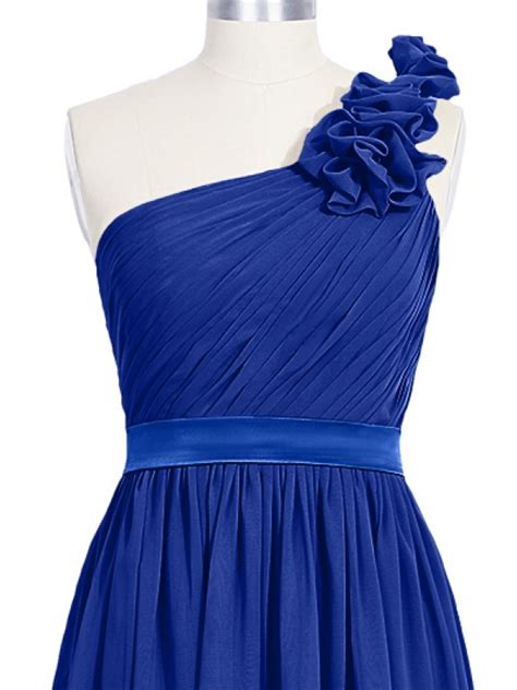 Elegant One Shoulder Royal Blue Bridesmaid Dresses Beautiful Floor