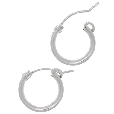 15mm 925 Sterling Silver Leverback Hoop Earrings To Decorate X2