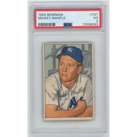 At Auction Bowman Mickey Mantle Psa Hof