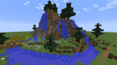 Waterfall Cave 60x60 Plot Build Minecraft Map