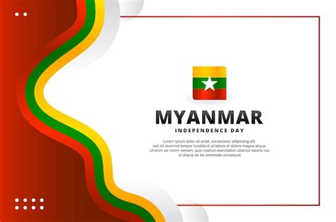 Premium Vector Myanmar Independence Day Vector Design Illustration