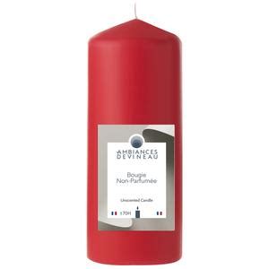 Achat Ambiances Devineau Bougie cylindrique non parfumée Rouge 17 cm