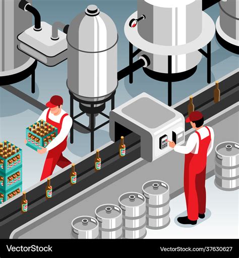 Brewery Isometric Composition Royalty Free Vector Image