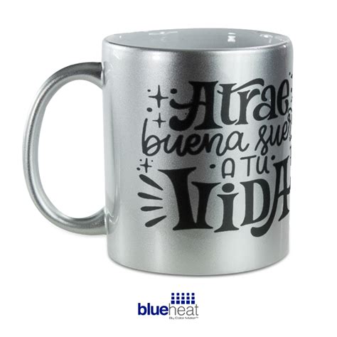 Taza Plateada Para Sublimar Color Metalizado Blue Heat