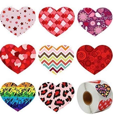 Roll of 600 Heart Stickers under $10 | Great Valentine's Idea + FREE Printable Valentine Card to ...