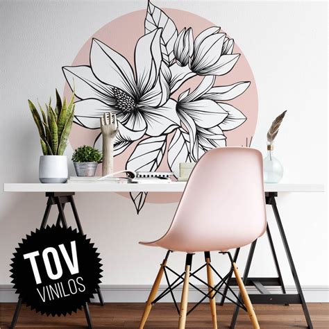 Flowers Wall Decal Magnolia Wall Sticker Magnolia Vinyl Etsy