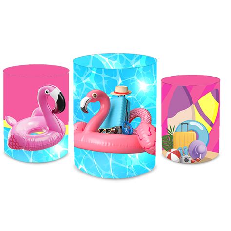 Kit Trio de Cilindros Barbie Piscina Loja Bibi Painéis