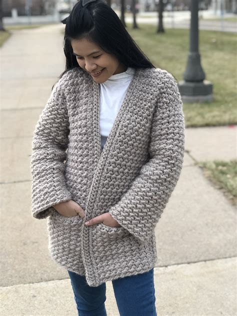 Crochet Even Moss Stitch Sweater Knitcroaddict