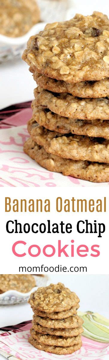 Banana Oatmeal Cookies With Chocolate Chips Mom Foodie