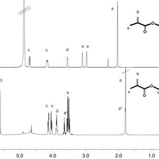 Aliphatic region of ¹H NMR spectrum of a GMA and b GMA NY derivative