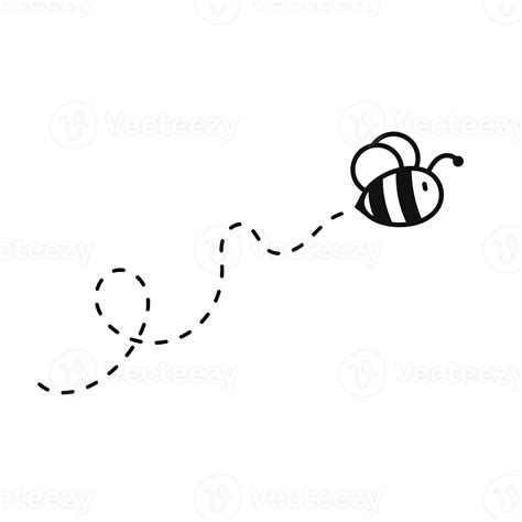 Bee Flying Path A Bee Flying In A Dotted Line The Flight Path Of A Bee