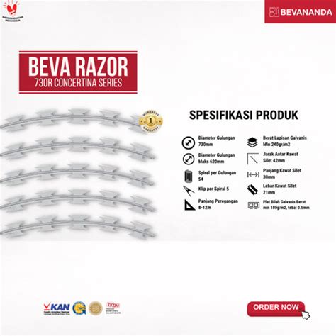 Jual Kawat Duri Silet Beva Razor Wire 730R Concertina BTO 30 Extra