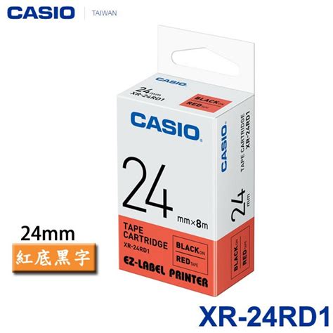 【mr3c】含稅附發票 Casio卡西歐 24mm Xr 24rd1 紅底黑字 Xr 24 原廠標籤機色帶 蝦皮購物