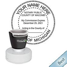 Michigan Notary Pre Inked Round Stamp Ships Next Day Free Shipping