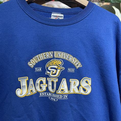 Vintage Blue Hbcu Southern University Crew Neck Depop