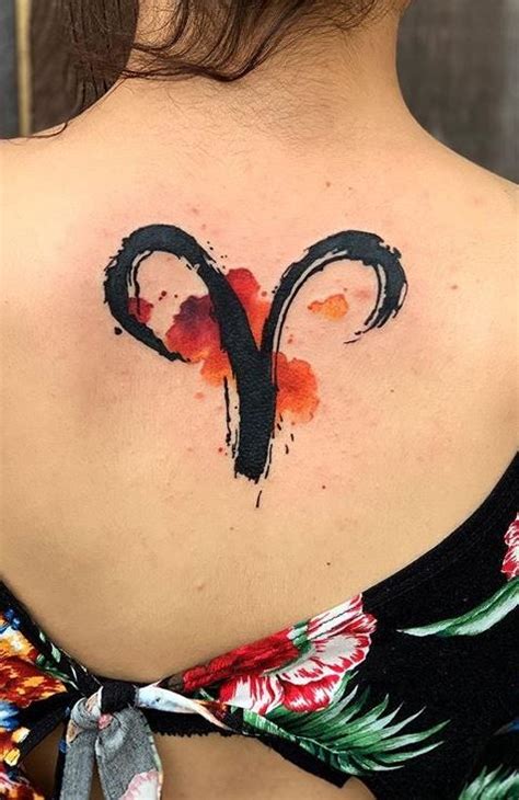 Aries Tattoo Watercolor Aries Tattoo Zodiac Tattoos Aries Symbol