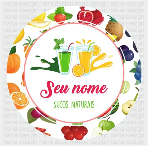 Logotipo De Sucos Naturais Produtos Naturais Exclusivo Elo7