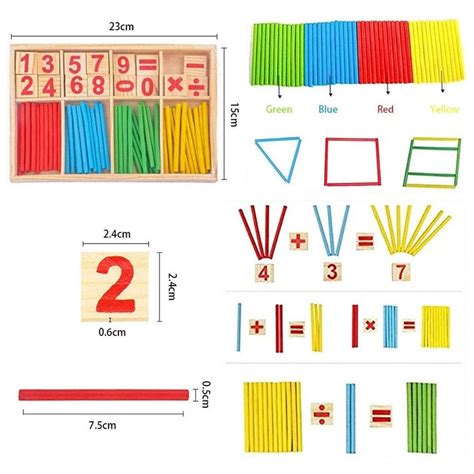 Set De Jucarii Educationale Pentru Matematica Montessori Jeswo Lemn