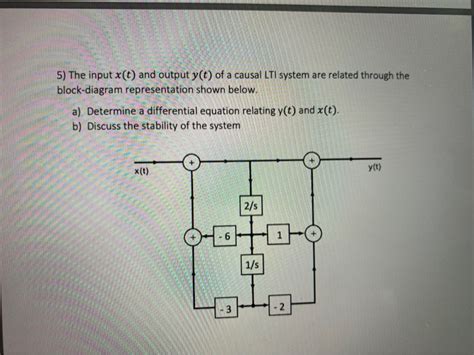 Solved The Input X T And Output Y T Of A Causal Lti Chegg