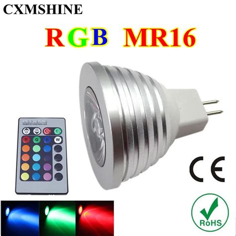 10PCS MR16 RGB LED Spot Lamp 12V DC 16 Colors Changing 5W Spotlight