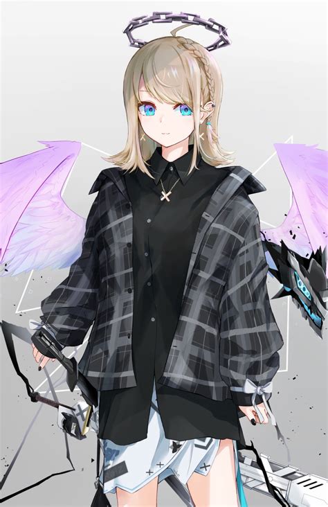 Safebooru 1girl 3 Absurdres Ace Kin Ahoge Angel Angel Wings Black