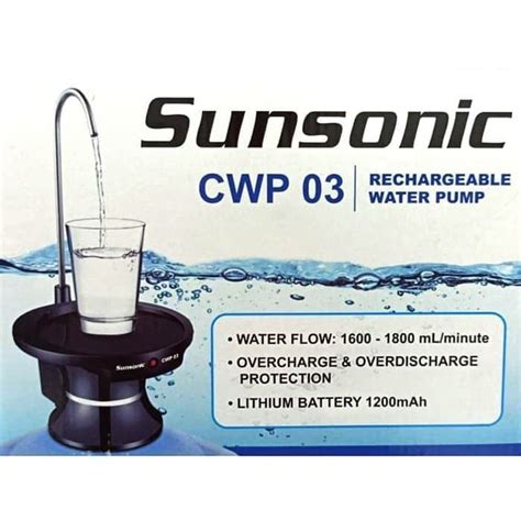 Jual POMPA GALON ELEKTRIK SUNSONIC CWP 03 TATAKAN GELAS WATER PUMP