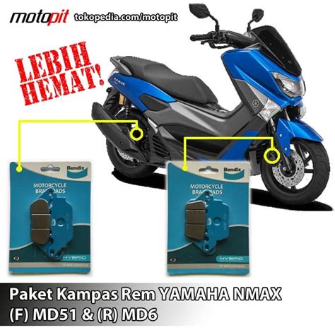 Jual Bendix Paket Kampas Rem YAMAHA NMAX Depan Belakang MD51 MD6