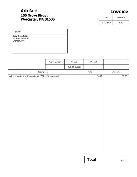 Hvac Invoices Templates And Invoice Template Pdf Free Printable Free