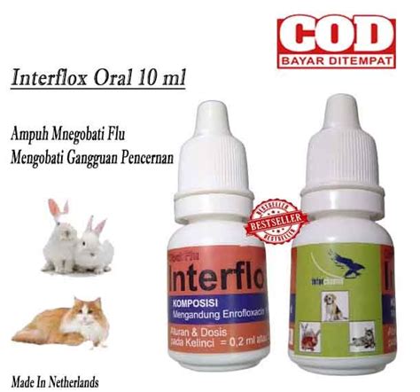 OBAT FLU UNTUK KELINCI KUCING INTERFLOX ORAL 10 Ml GANGGUAN PERNAFASAN