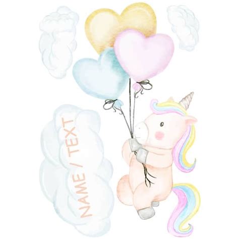 Vinilo Infantil Unicornio Con Nombre Personalizado