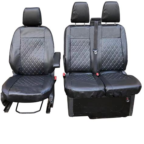 Ford Transit Custom 2013 On Tailored Diamond Quilted Leather Seat Covers Shield Auto Care