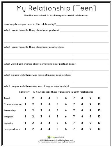 Free Printable Healthy Relationships Worksheets Printable Worksheets