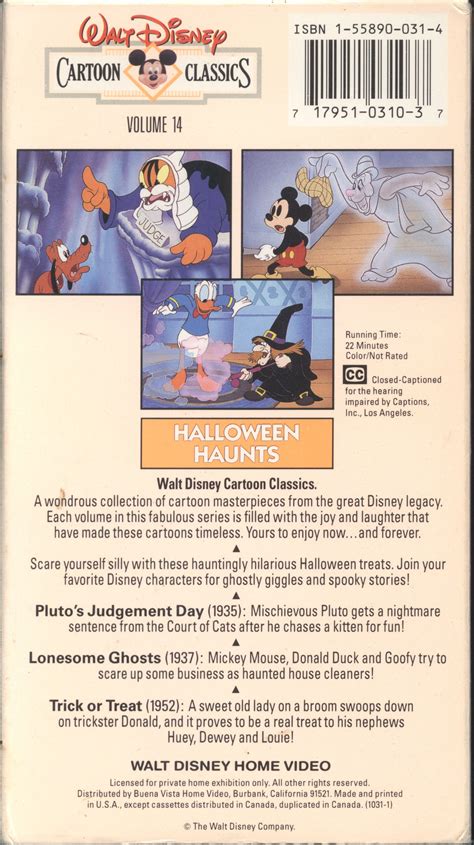 Walt Disney Cartoon Classics Volume Halloween Haunts Vhs Huey Dewey